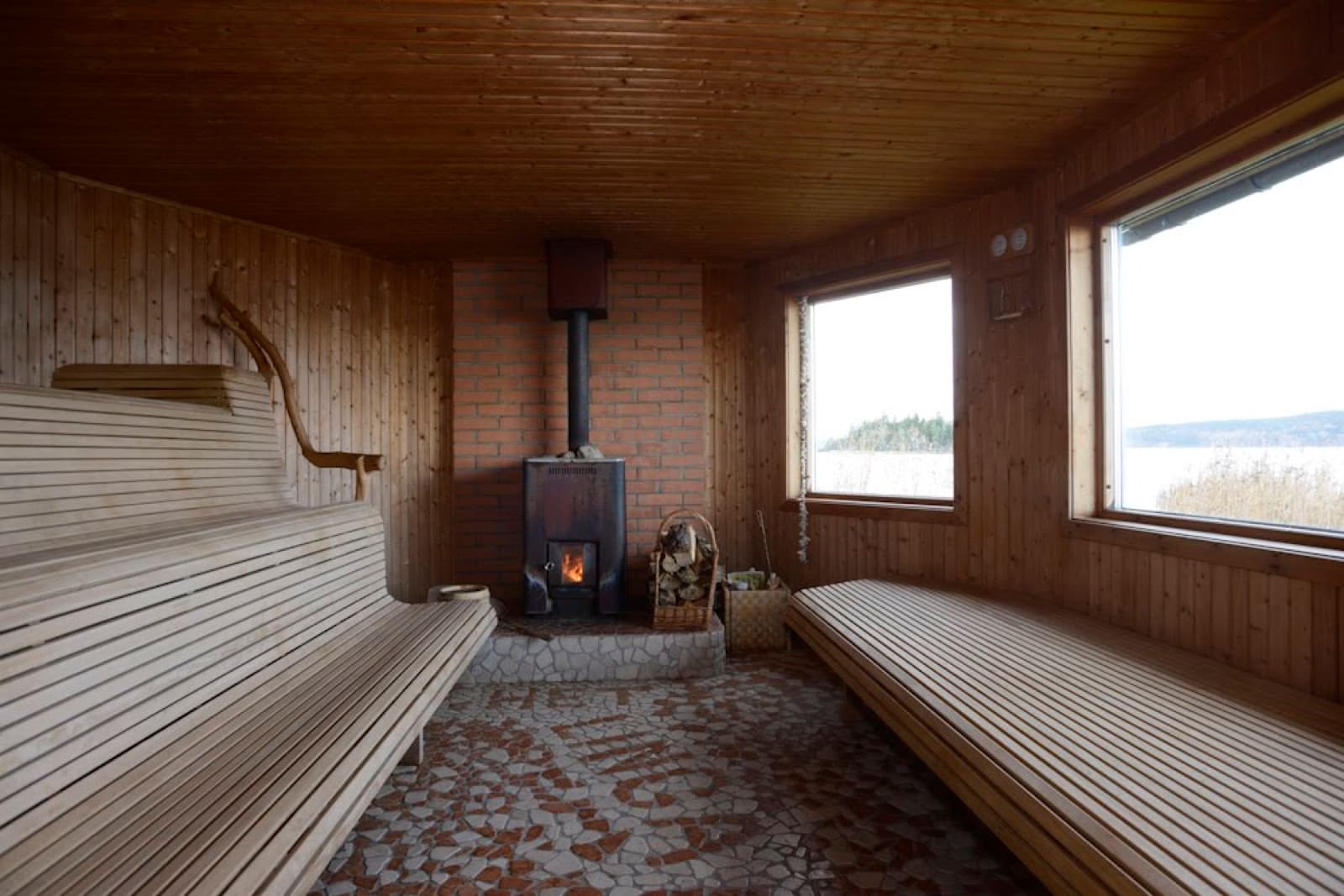 The wood-fired sauna