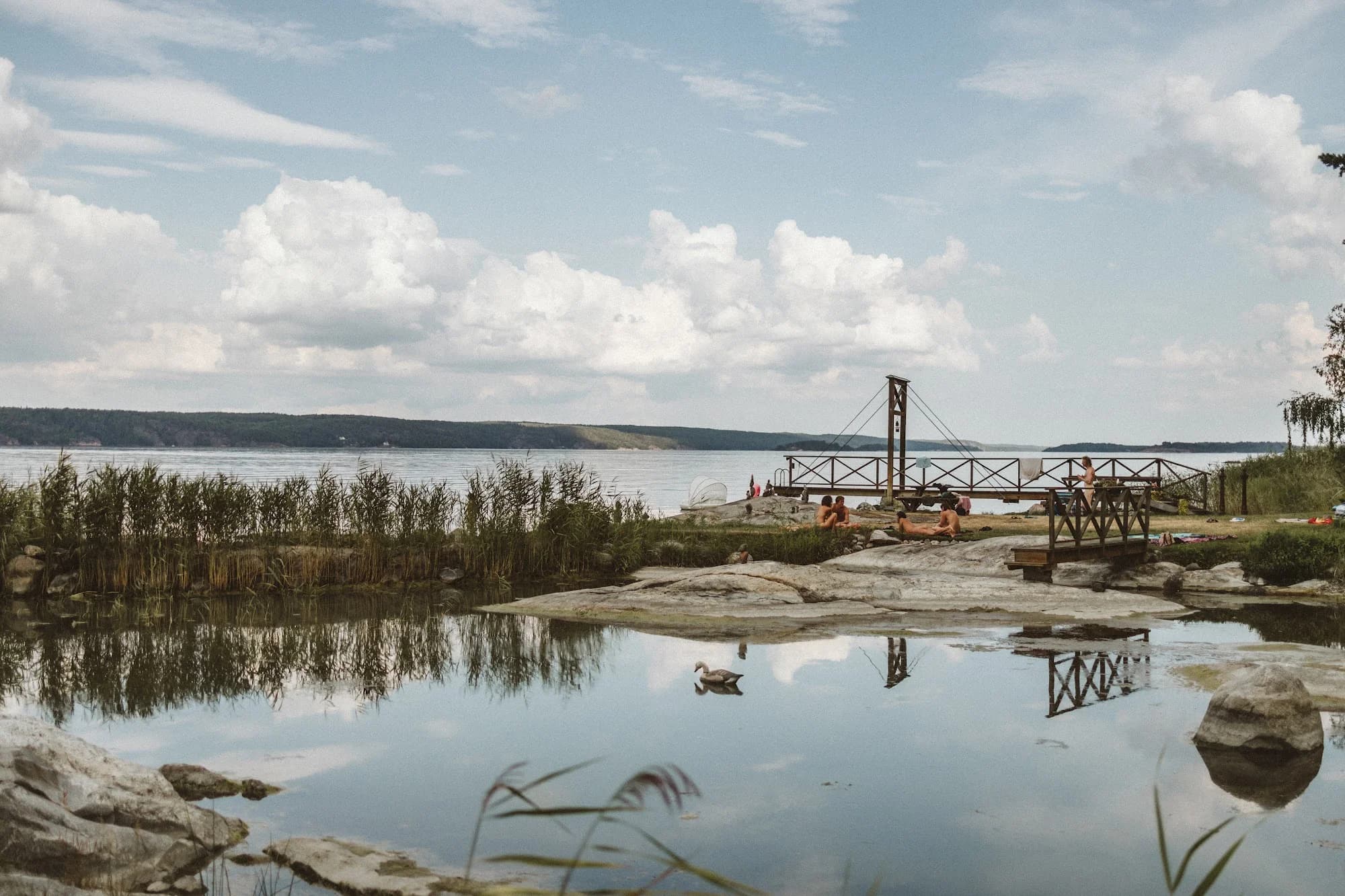 The sauna and waterfront