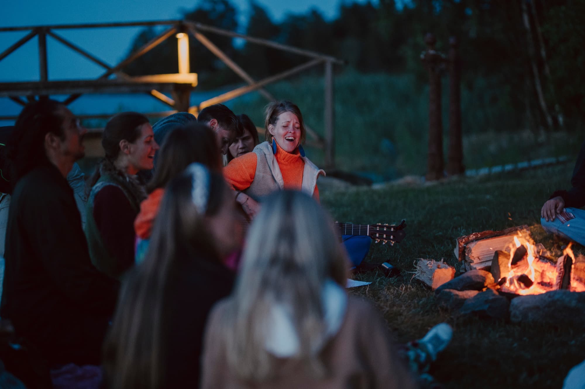 Evening gathering around the fire
